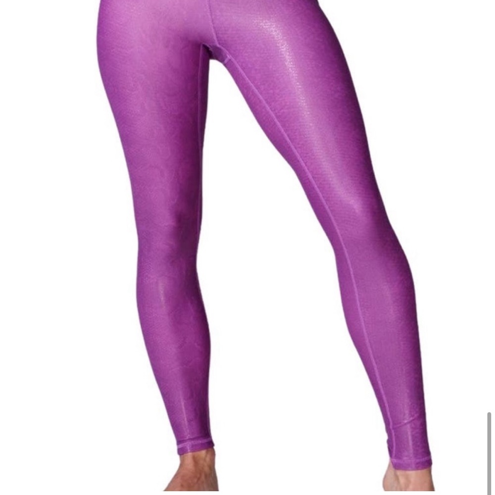 ELECTRIC YOGA Purple Python Embossed Faux Leather Leggings XS - Picture 4 of 15